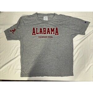 Alabama Crimson Tide T-Shirt Gray Embroidered Adult Size XL